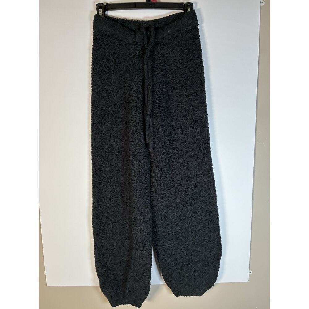 SKIMS Cozy Knit Teddy Sherpa Jogger Pants Womens S/M Black Fleece Loungewear